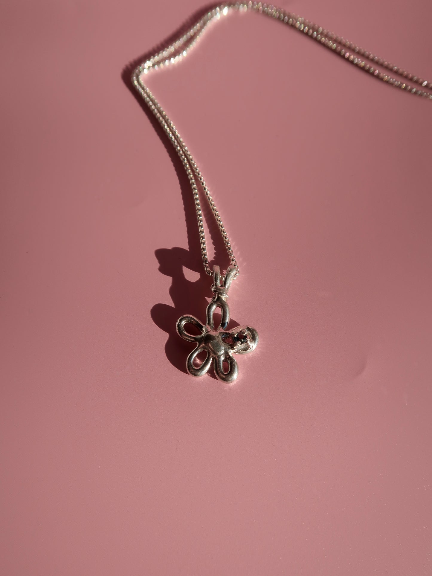 Bespoke Blue Sapphire Flower Necklace