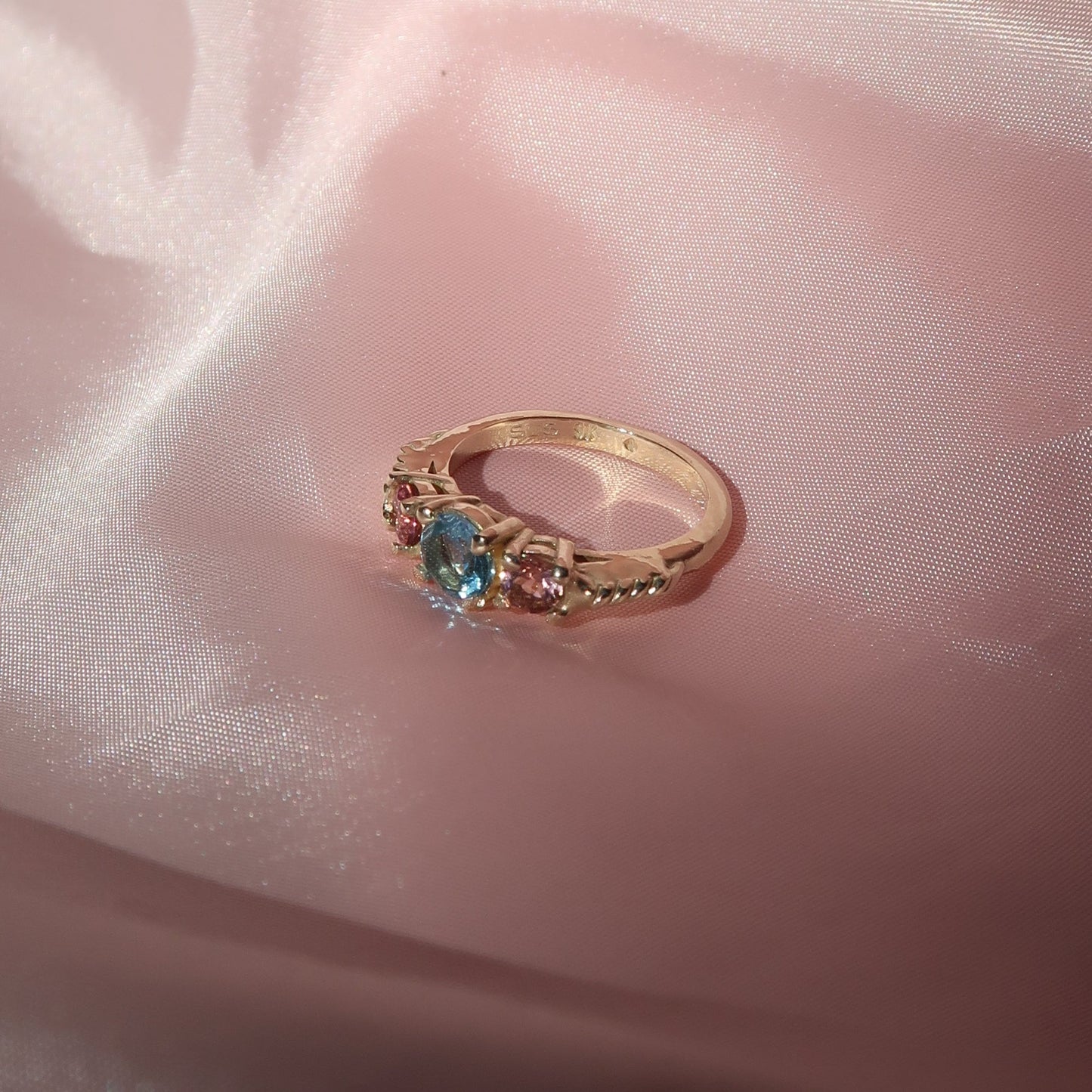 Bespoke Topaz & Tourmaline Trio Ring
