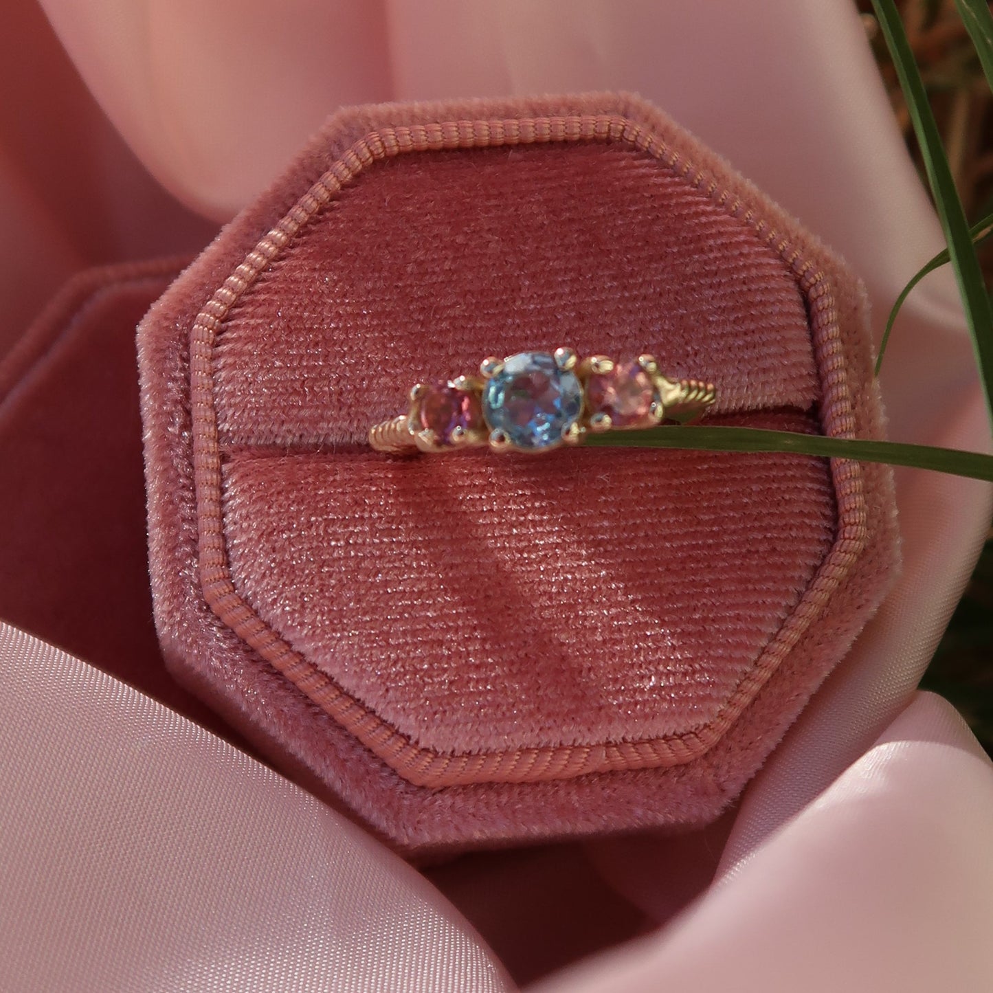 Bespoke Topaz & Tourmaline Trio Ring