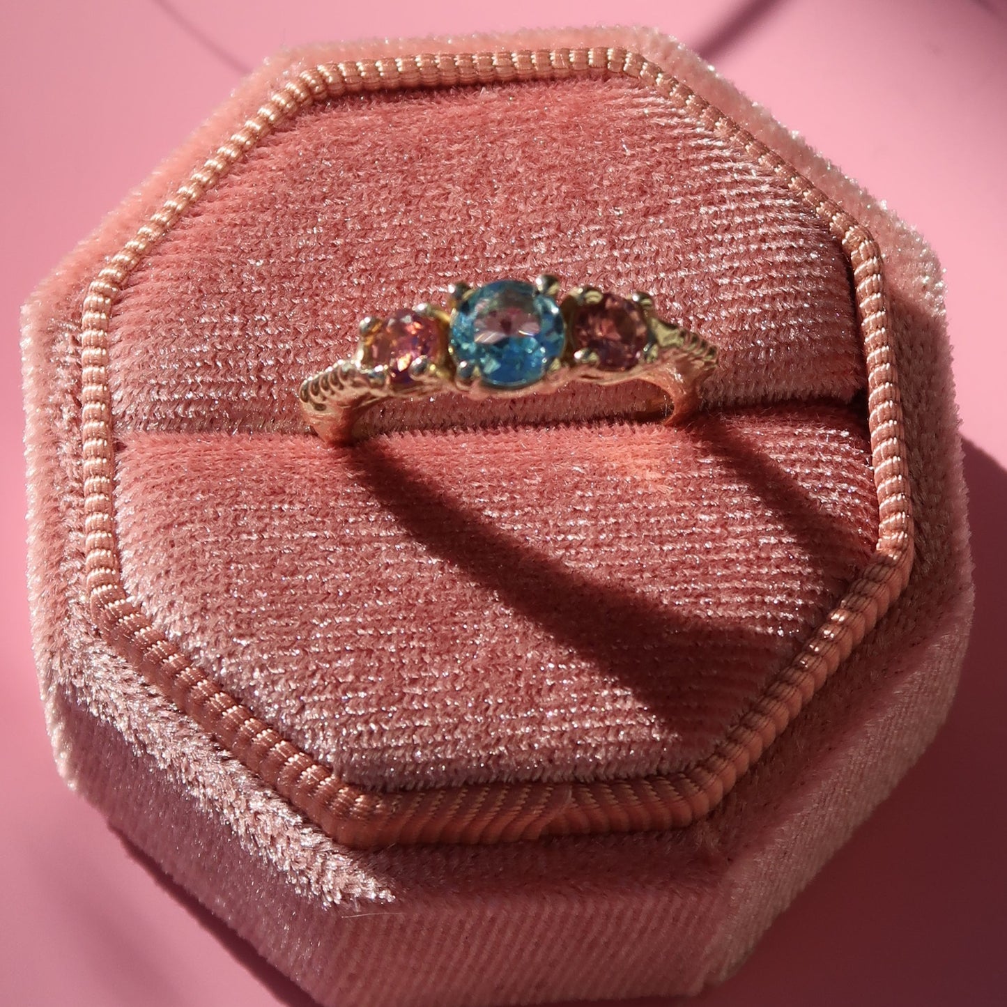 Bespoke Topaz & Tourmaline Trio Ring