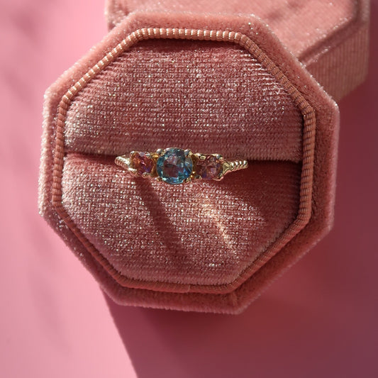 Bespoke Topaz & Tourmaline Trio Ring