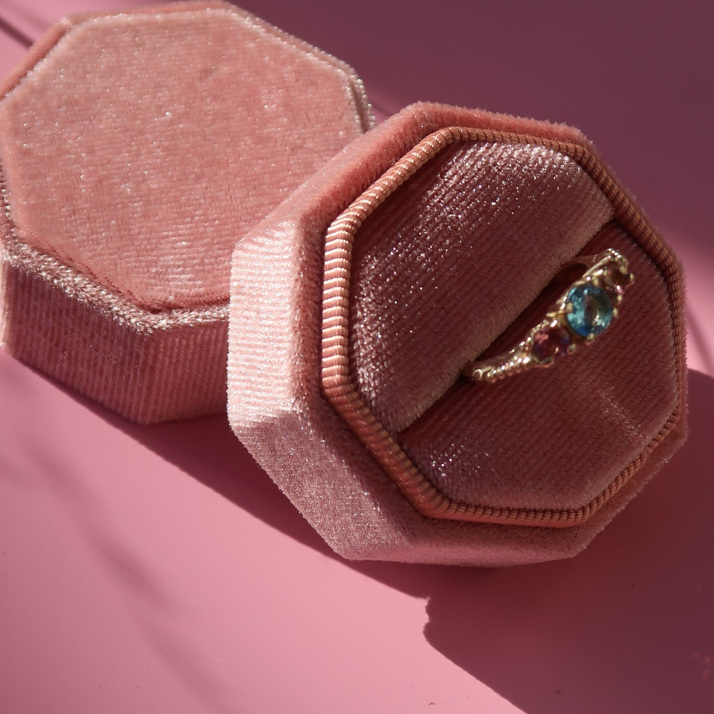 Bespoke Topaz & Tourmaline Trio Ring