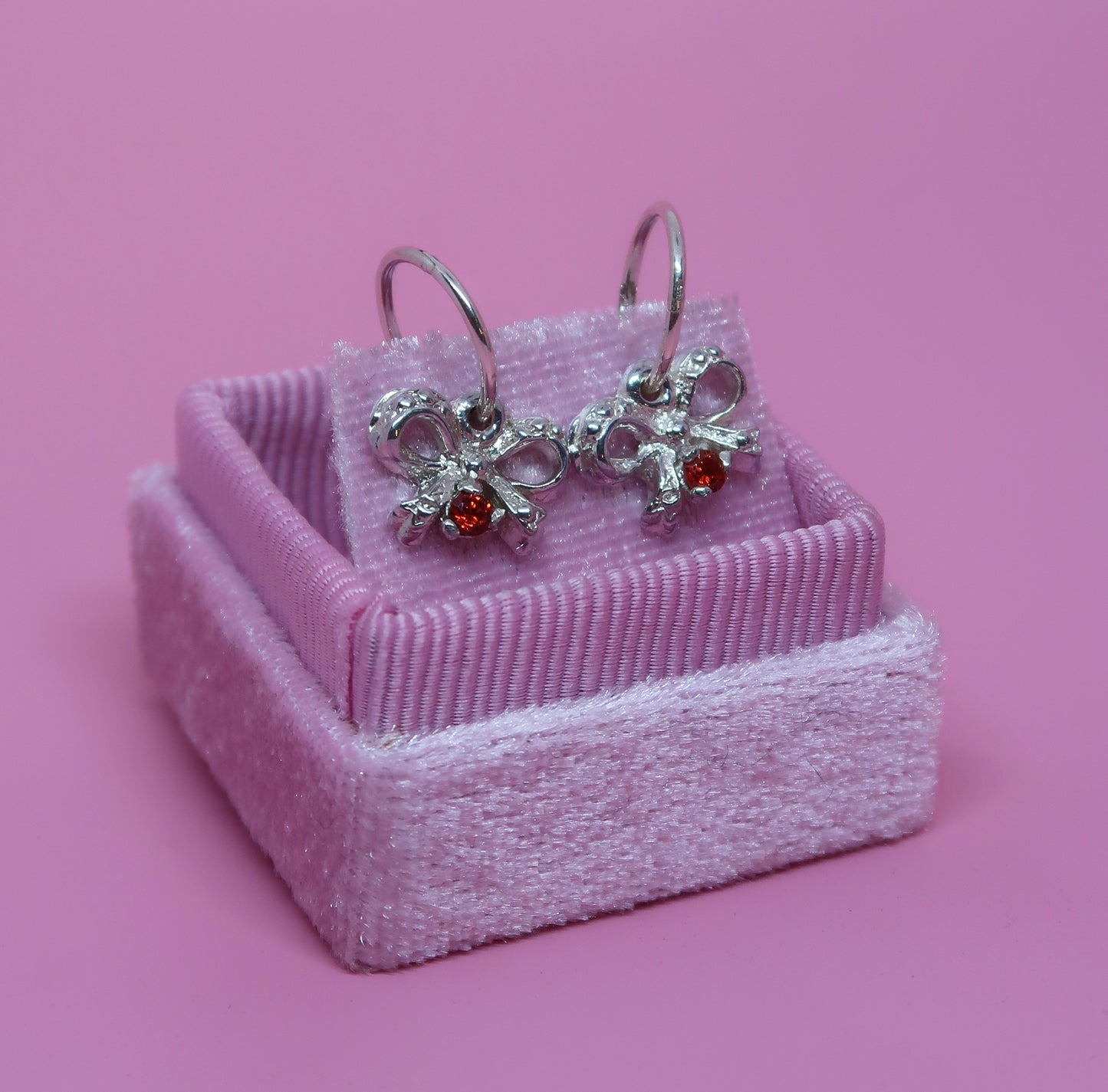 Bow My! Gem Hoops