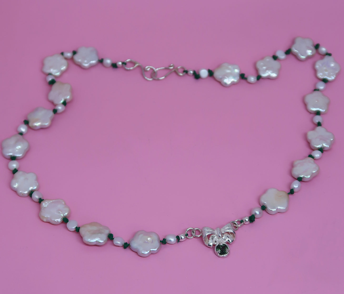 Bespoke Daisy Chain Pearl & Sapphire Necklace