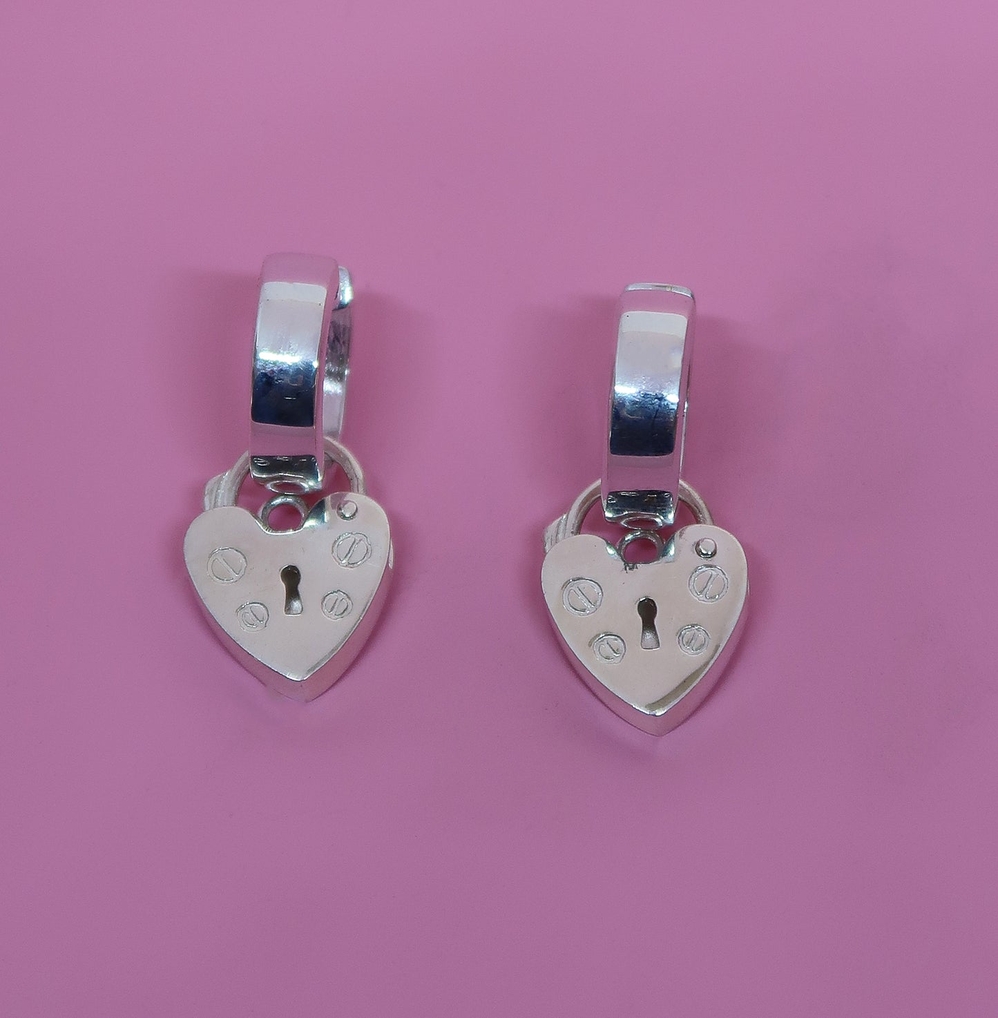 Padlock Huggie Earrings