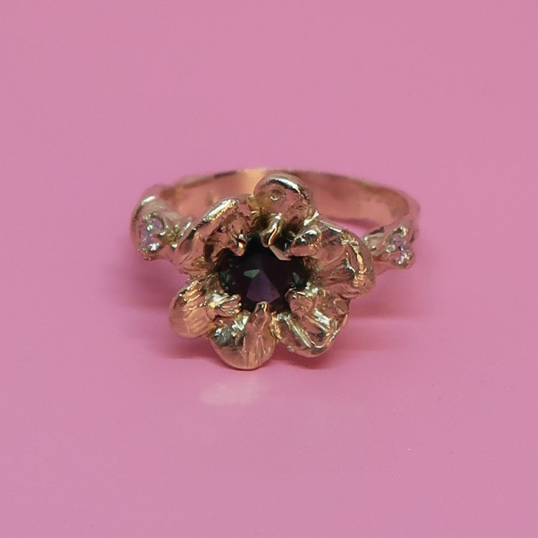 Bespoke Sapphire Pansy Ring