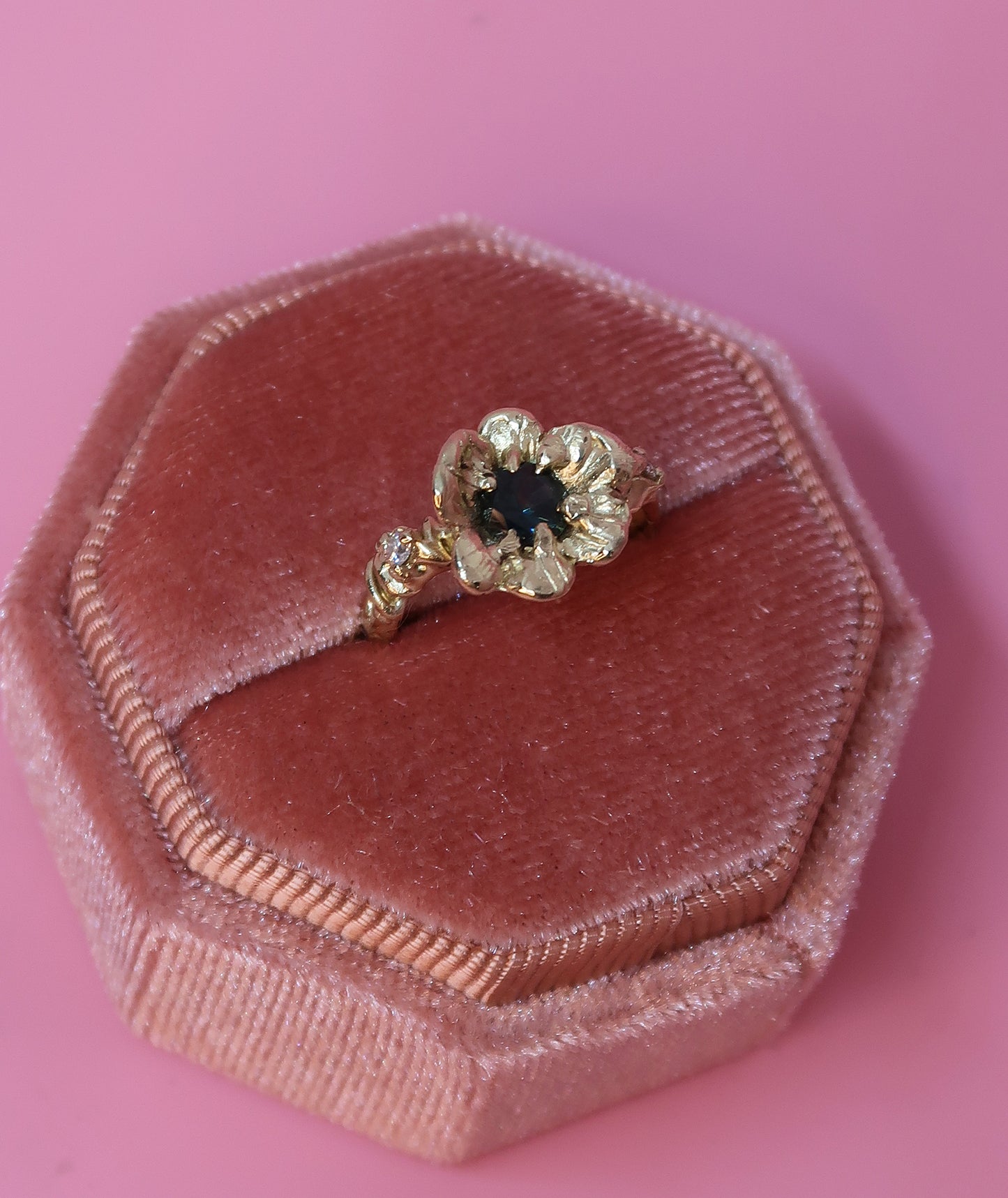 Bespoke Sapphire Pansy Ring