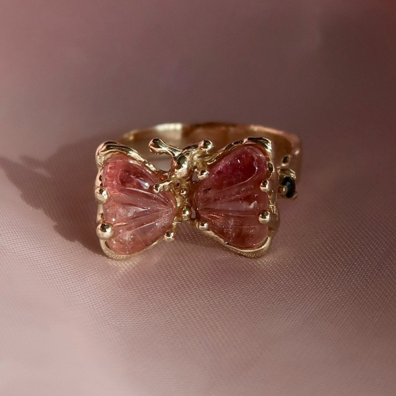 Bespoke Pink Butterfly Ring