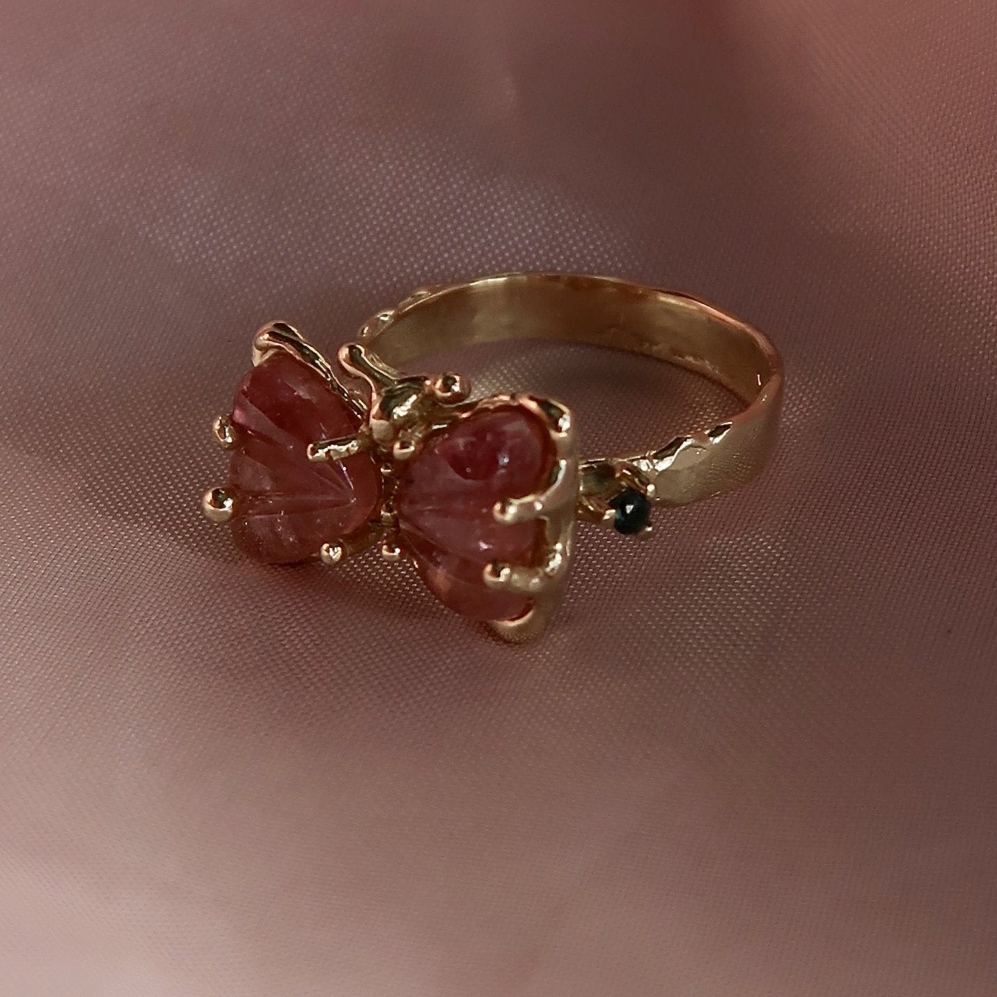 Bespoke Pink Butterfly Ring