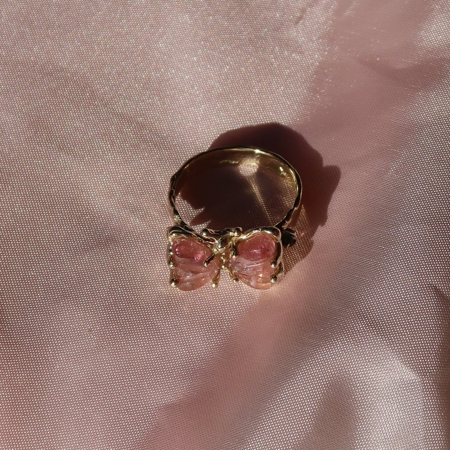 Bespoke Pink Butterfly Ring