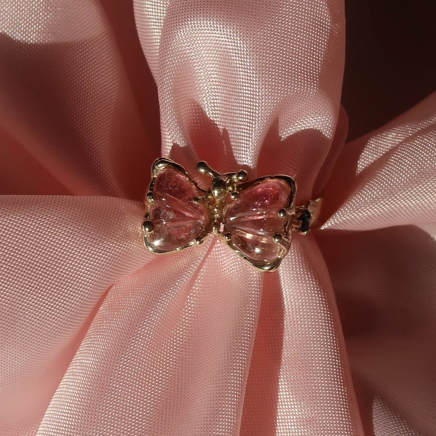 Bespoke Pink Butterfly Ring