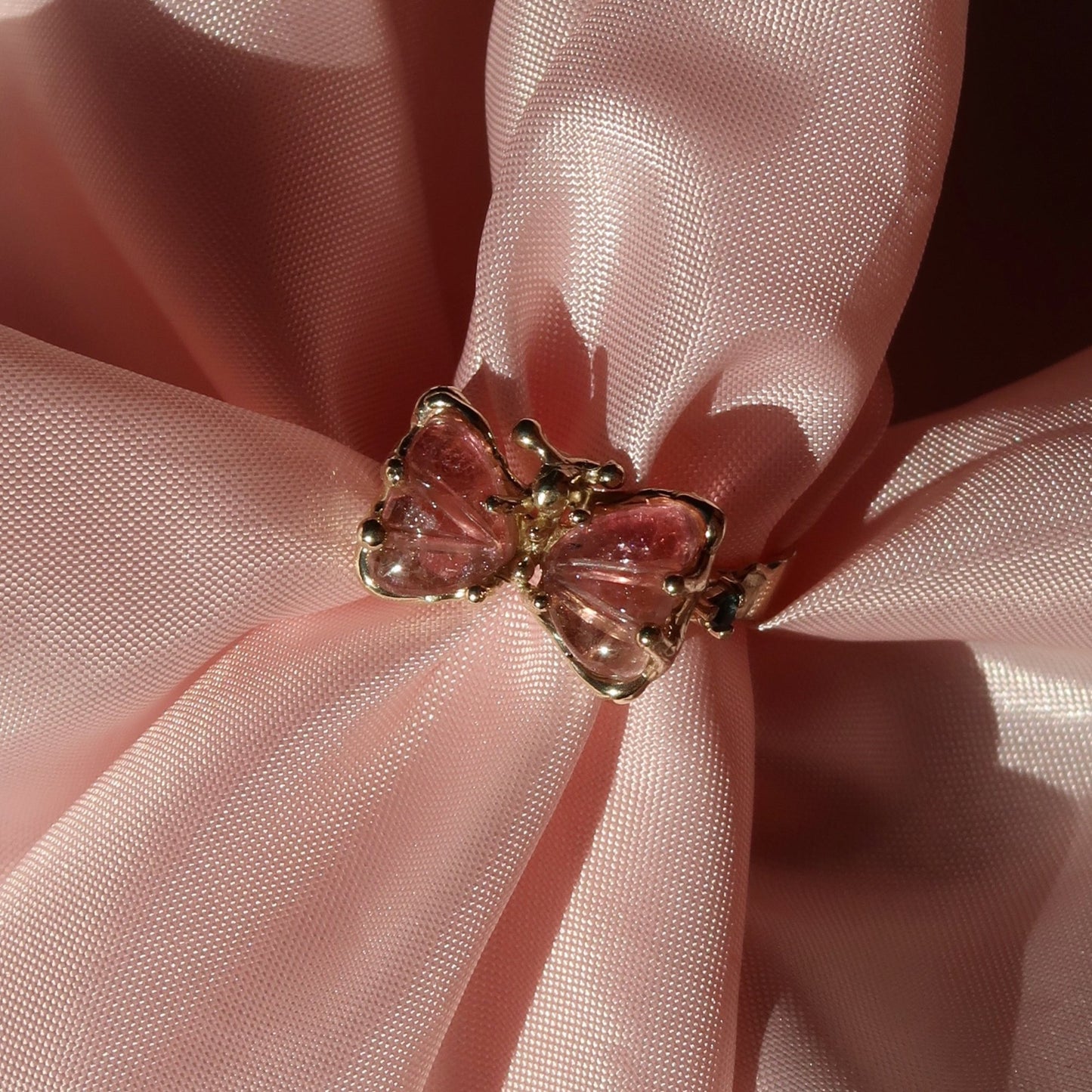 Bespoke Pink Butterfly Ring