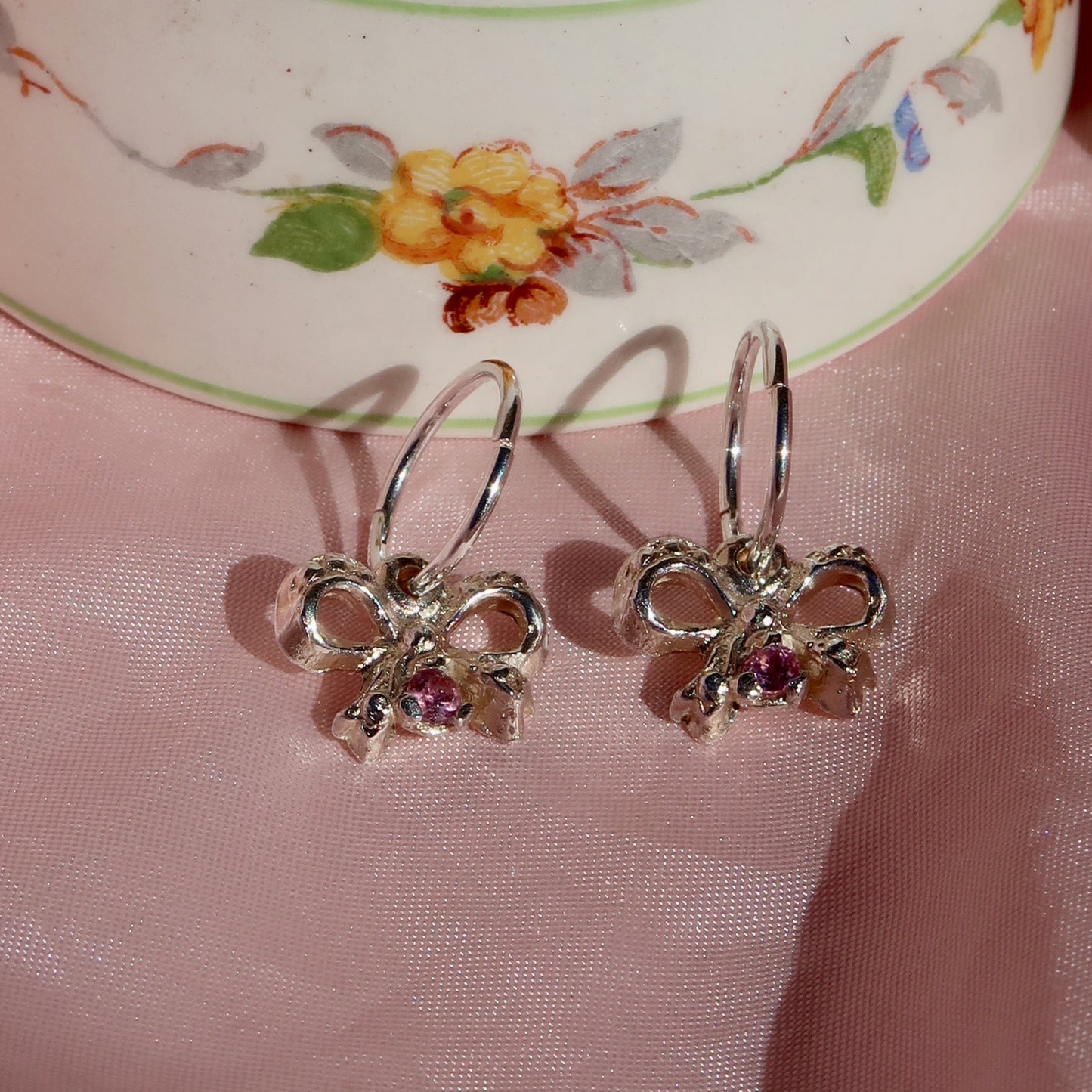Bow My! Gem Hoops