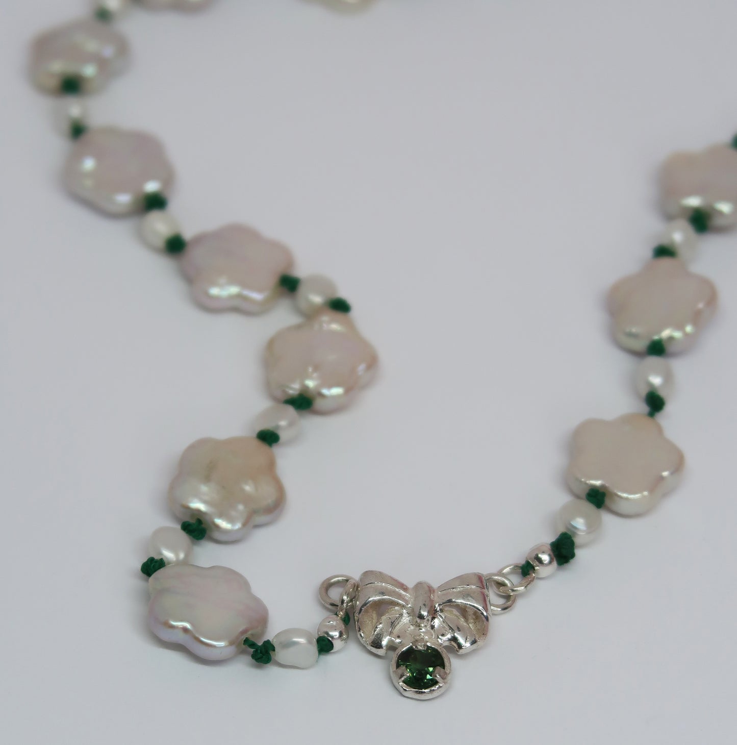 Bespoke Daisy Chain Pearl & Sapphire Necklace