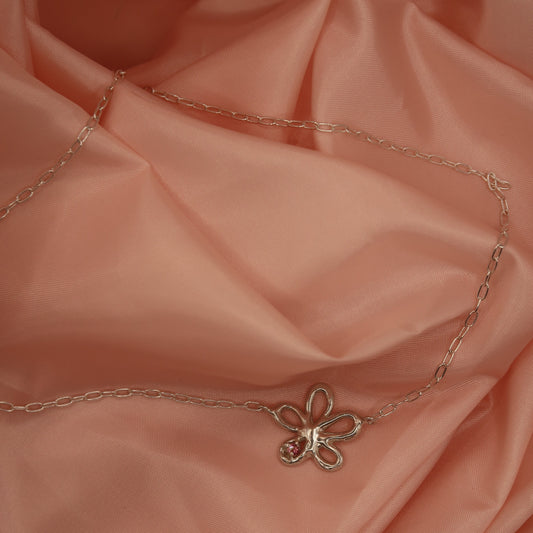One-Off Pink Tourmaline Flower Necklace